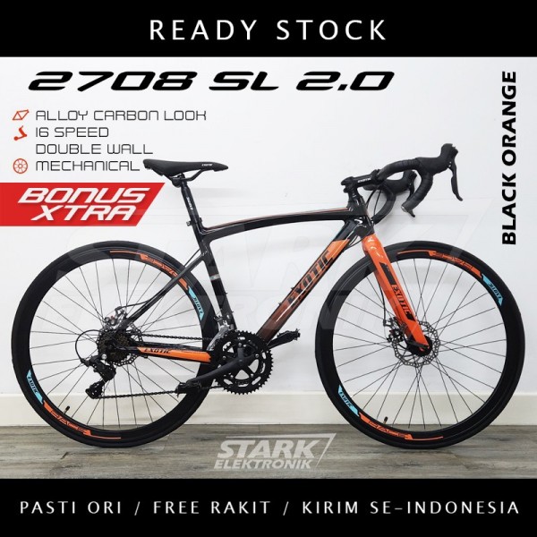 Exotic 2708 SL 2.0 Roadbike 700C Sepeda Balap - Black Orange
