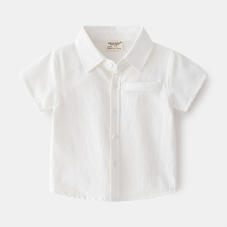 MaruKids - Henry Shirt | Atasan kemeja anak laki-laki 1-8 tahun - White, 90