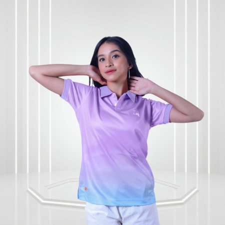 Women Gradient Polo Shirt Wormhole - Lilac