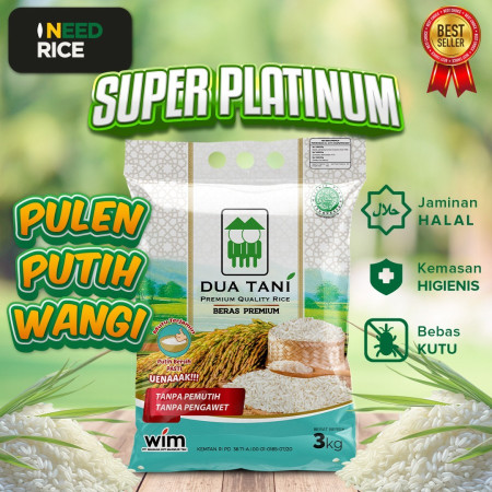 Beras Premium Super Platinum Dua Tani 3kg