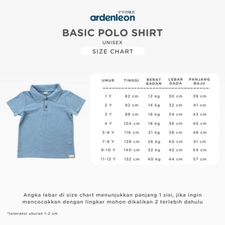 ARDENLEON Kemeja Polo Anak Basic Polo Shirt 1 - 12 Tahun - Black, L (2-3 Yr)