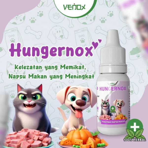 HUNGERNOX - Obat Vitamin Kucing Anjing Penambah Nafsu Makan Daya Tahan Tubuh Cat Dog Kitten Puppy