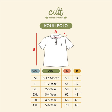 CUIT Kaos Kemeja Anak Laki-laki Polo Shirt Kouji - T-shirt Anak Wangki - Gray Green, XL (2-3 Tahun)