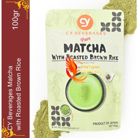 CY Beverages Pure Matcha with Roasted Brown Rice 100gr Bubuk Matcha dengan Beras Merah Panggang