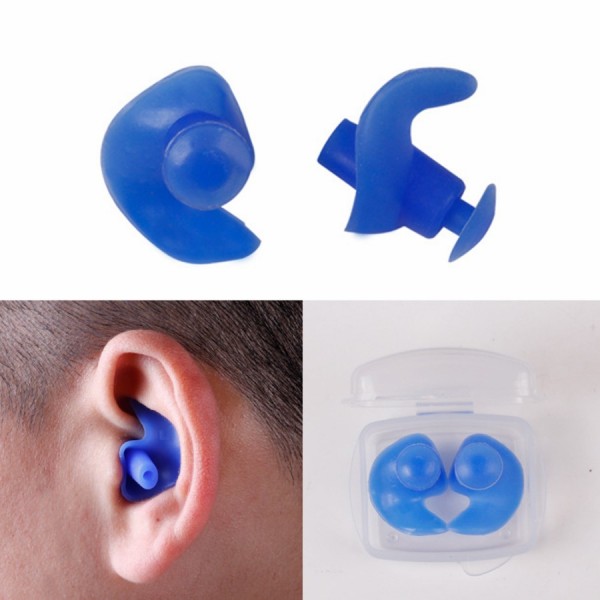 Penutup Telinga Renang Ear Plug Anti Air Tutup Kuping Masuk Air - Biru