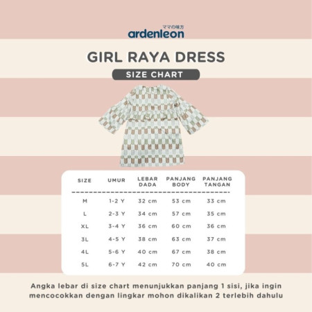 ARDENLEON Rok Anak Raya Girls Dress - Arrow, XL (3-4 Yr)