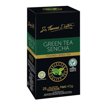 Lipton Green Tea Sencha 25x1.6gr Teh hijau celup rasa isi 25 bag