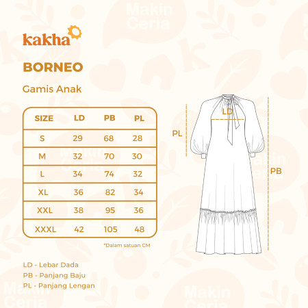 Kakha - Borneo Series / Gamis Anak Perempuan / Dress Anak Perempuan - M