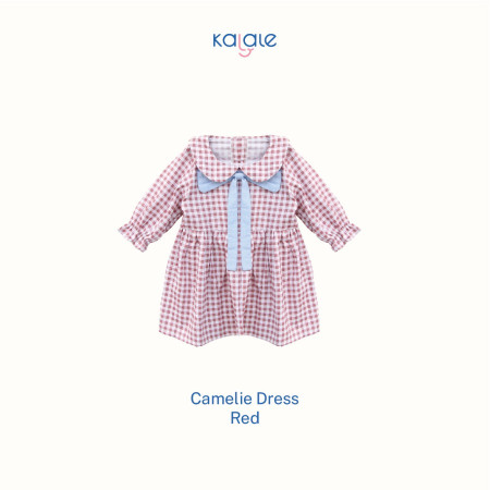 Kalale - Camelie Dress Anak Perempuan 1-4 Tahun - Red, 3-4 Tahun