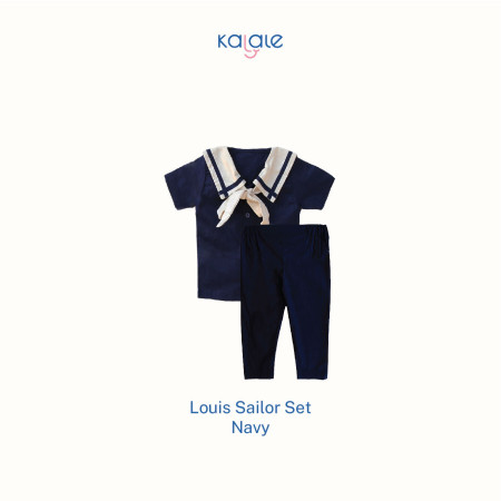 Kalale - Louis Sailor Set Setelan Anak Laki Laki 1-4 Tahun - Navy, 3-4 Tahun