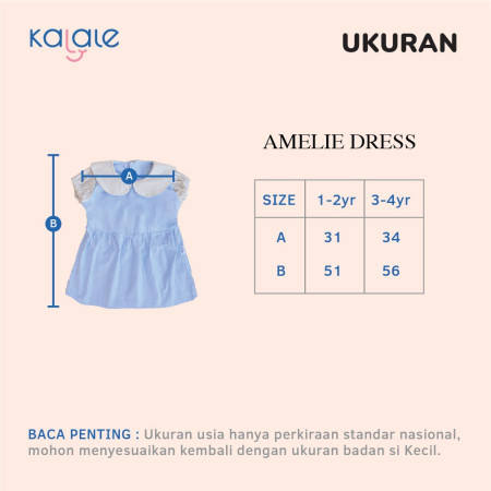 Kalale - Amelie Dress Anak Perempuan 1-4 Tahun - Cream, 3-4 Tahun