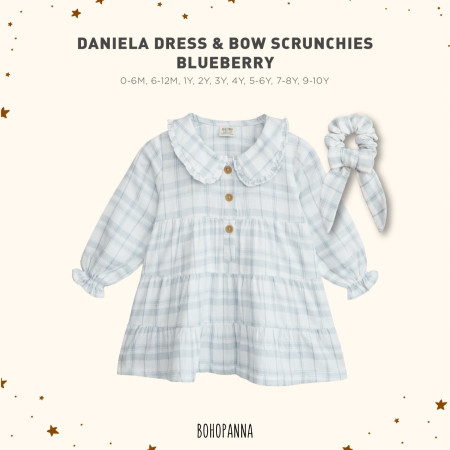 BOHOPANNA - DANIELA DRESS - DRESS ANAK PEREMPUAN - BLUEBERRY, 6-12M