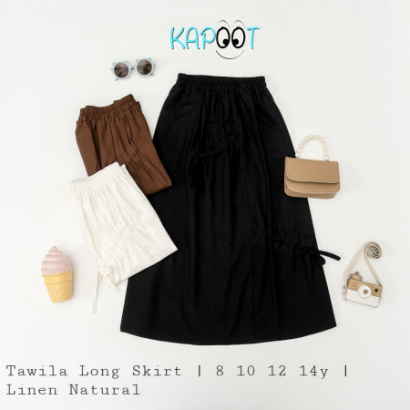 Rok panjang anak perempuan 8 10 12 14 tahun Tawila long skirt kapoot - Tawila Brown, Tawila 8
