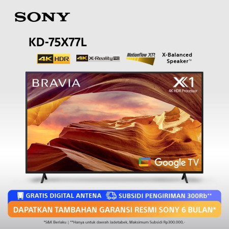 SONY Bravia LED X77L 4K HDR Google TV 75 Inch KD-75X77L FREE ANTENNA
