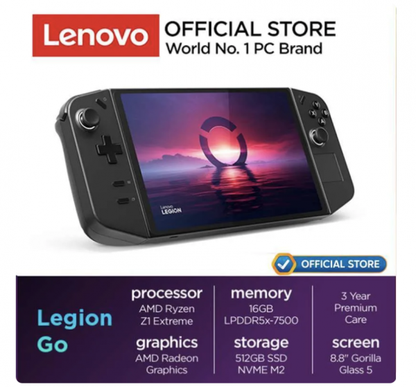 LENOVO LEGION GO CONSOLE GAMING - AMD Z1 EXTREME 16GB 512GB 8.8QHD 144HZ WIN11