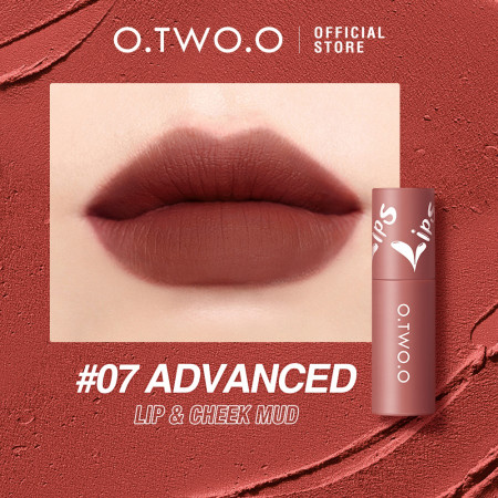 O.TWO.O 2 In 1 Velvet Matte Lipstik Tahan Lama Makeup Bibir Lip Cheek - #07