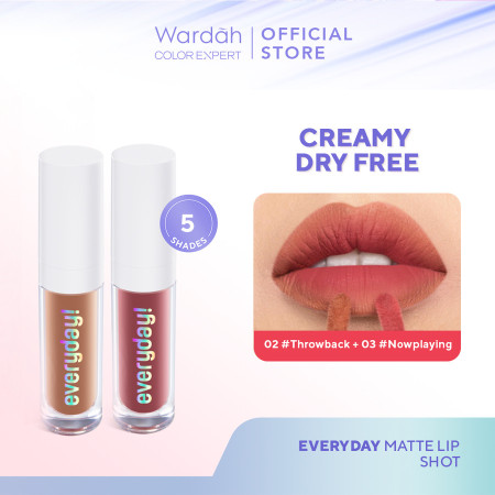 NEW! Wardah Everyday! Matte Lip Shot Paket Ombre Lip Cream - 03 + 02