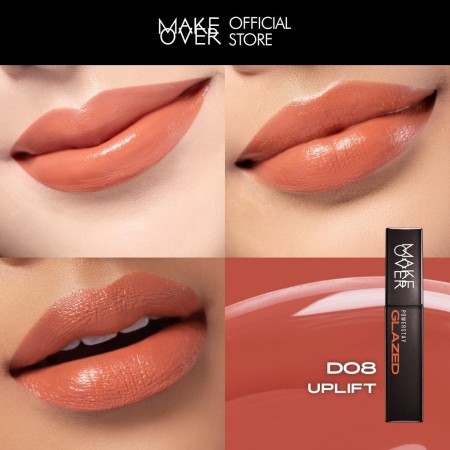 MAKE OVER Powerstay Glazed Lock Lip Pigment 3gr - Lipstick Lipgloss - D08 UPLIFT