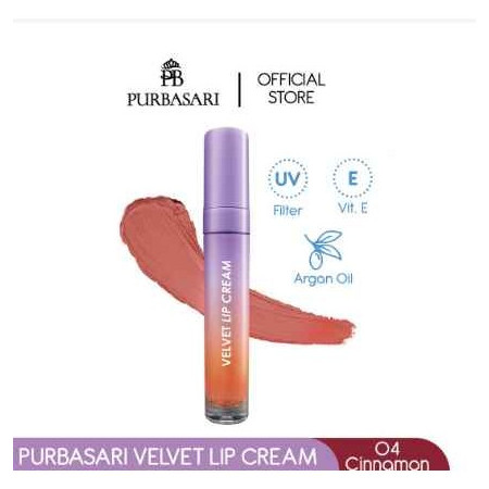 Purbasari Velvet Lip Cream - LipCream - Lipstik - 04 Cinnamon