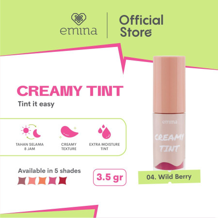 Emina Creamytint 3.6 g - Lip Tint Matte Tahan Hingga 8 Jam - Wild Berry