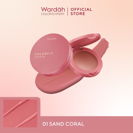 Wardah Colorfit Cream Blush-Formula Ringan dan Teksturnya Creamy - 01 Sand Coral