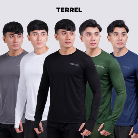 Terrel sports wear basic long sleeve baju olah raga pria lari running