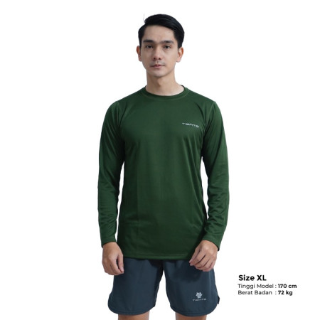 Tiento Kaos Dryfit Lengan Panjang Baju Olahraga Running Gym Fitness - ARMY