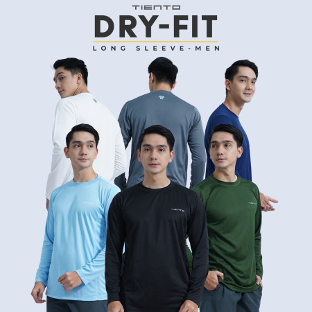 Tiento Kaos Dryfit Lengan Panjang Baju Olahraga Running Gym Fitness - ARMY