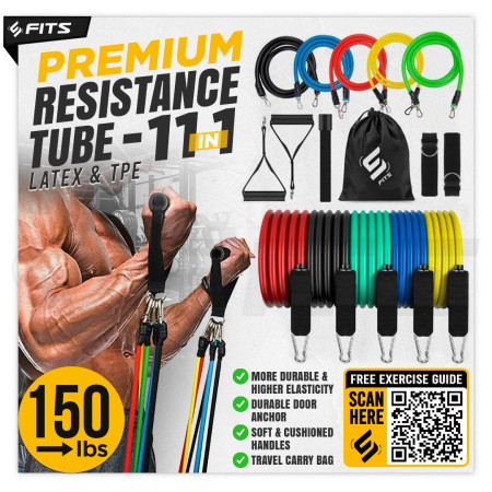 SFIDN FITS Premium Resistance Tube | Resistance Elastic Band - TPE 150lb