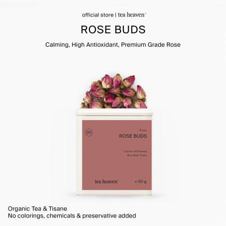 Pure Rose Buds | Tea Heaven | Teh Mawar Murni Organik Premium Tin Canister