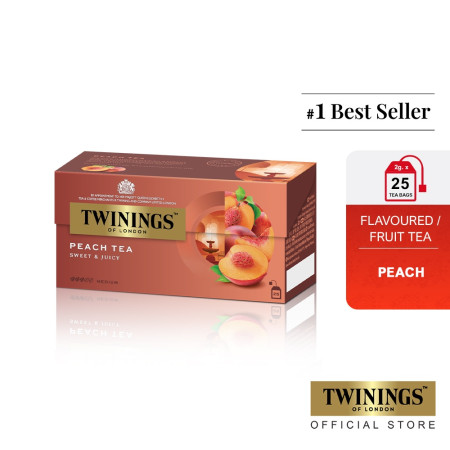 Twinings Teh Hitam Celup Rasa Peach Flavoured Tea 25x2gr