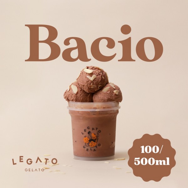 LEGATO GELATO - Bacio Pint 500 mL Cup Ice Cream Gelato Dessert Es Krim Eskrim 500mL