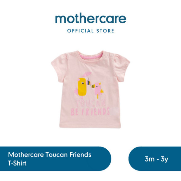 Mothercare Toucan Friends T-Shirt - Kaos Bayi Perempuan (Pink) - 3-6 months