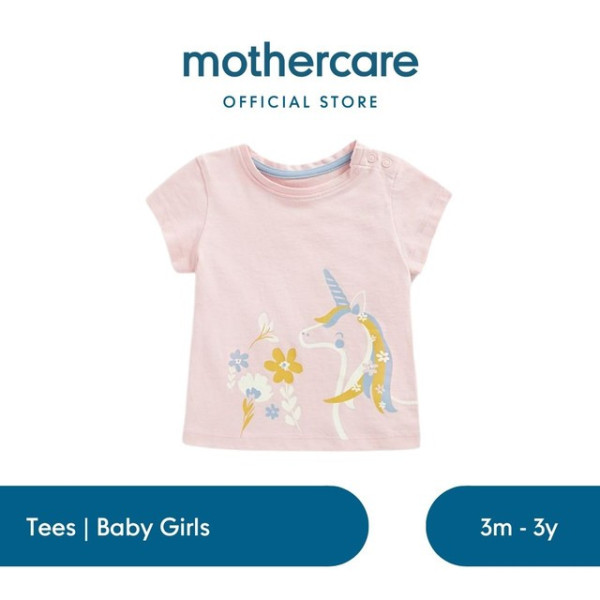 Mothercare Pink Party Horse T-Shirt - Kaos Bayi Perempuan (Pink) - 12-18 Months