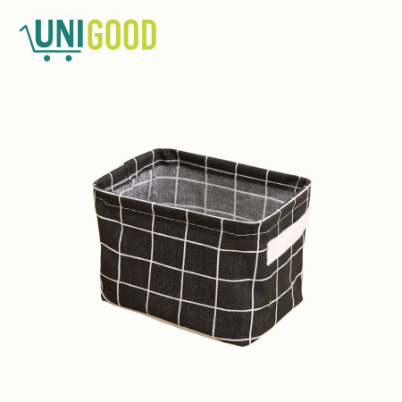 UNIGOOD - Storage Box Kain Mini Organizer Lipat Canvas - Black