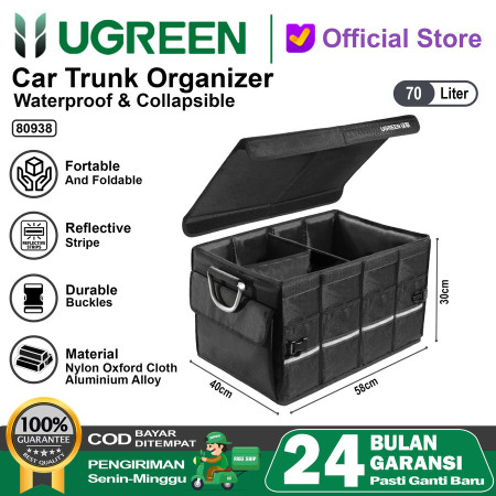 Car Storage Box Organizer Trunk UGREEN Kotak Penyimpanan Mobil - 80938 70Liter