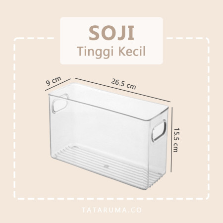 SOJI - Tempat Penyimpanan Makanan Kontainer Box Kulkas Akrilik - tinggi kecil