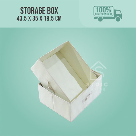 Storage Box Organizer Kotak Penyimpanan Lipat Multifungsi - Putih, 2 Pcs