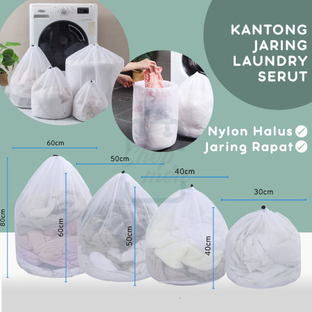 Laundry Bag Serut Kantong Jaring Net Baju Kotor Mesin Cuci - Kantong Bra