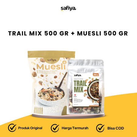[Paket Hemat] Paket 2 IN 1 Trail Mix 500 gr + Muesli Original Safiya - Muesli500+Trail