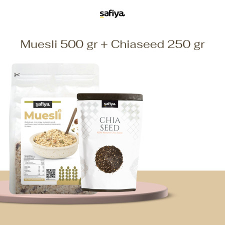 [2 IN 1 PACKAGE] Paket Spesial Muesli Safiya + Chiaseed 250 gr Safiya - Muesli 500+Chia