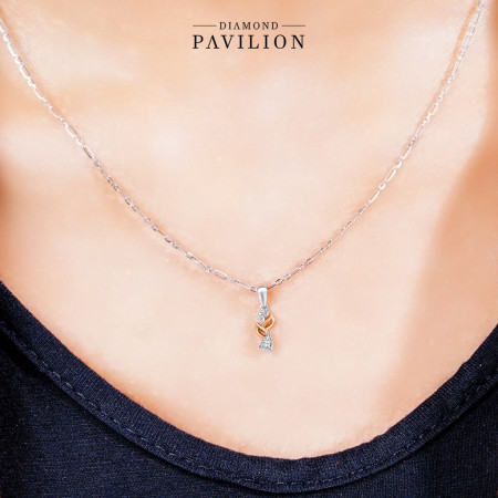Diamond Pavilion Liontin Emas Batu Berlian Rhea Pendant
