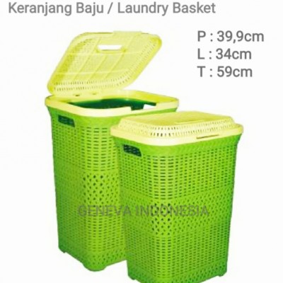Laundry Basket - Keranjang Baju - Tempat Baju Kotor Tutup Plastik
