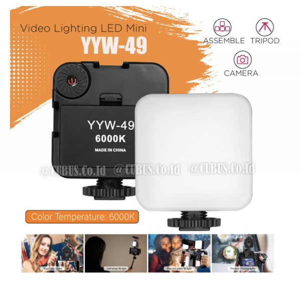 Video Lighting LED Mini 49 LED Fotografi Camera Smartphone Vloging - YYW 49
