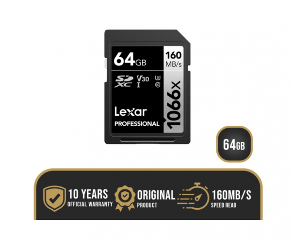 Lexar Professional 1066x SDXC UHS-I V30 64GB - Memory Card 64 GB