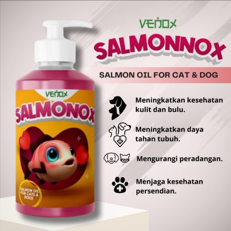 SALMONNOX - Venox Premium Minyak Ikan Salmon Fish Oil Vitamin Kucing Anjing Kelinci Imunitas Bulu Kulit Sehat