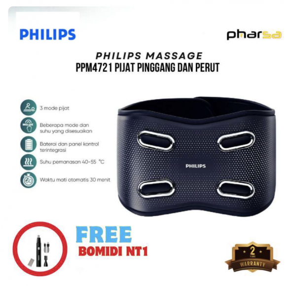 [Pharsa] Philips massage PPM4721 Waist Pijat ice compress/hot compress/3D support design/Antibacterial splashing cloth