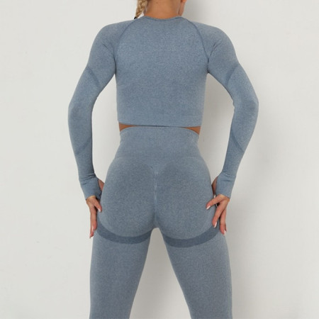Women Sport Suit Yoga Clothing Set Workout Gym Long Sleeve