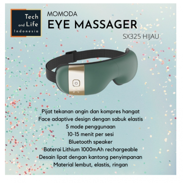 Alat Pijat Mata Eye Massager Momoda SX325 Foldable Elektrik Lipat - Putih, BNIB