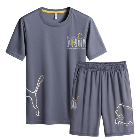 Baju Olah Pria Men's Sport Set Vest Shirt Shorts Set Kaos 23